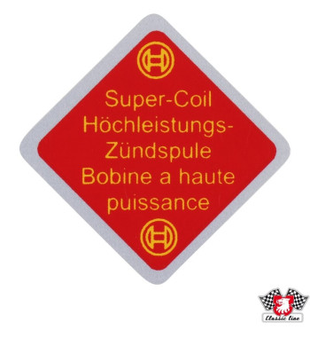 Naklejka, „Super-Coil Höchleistungszündspule"

